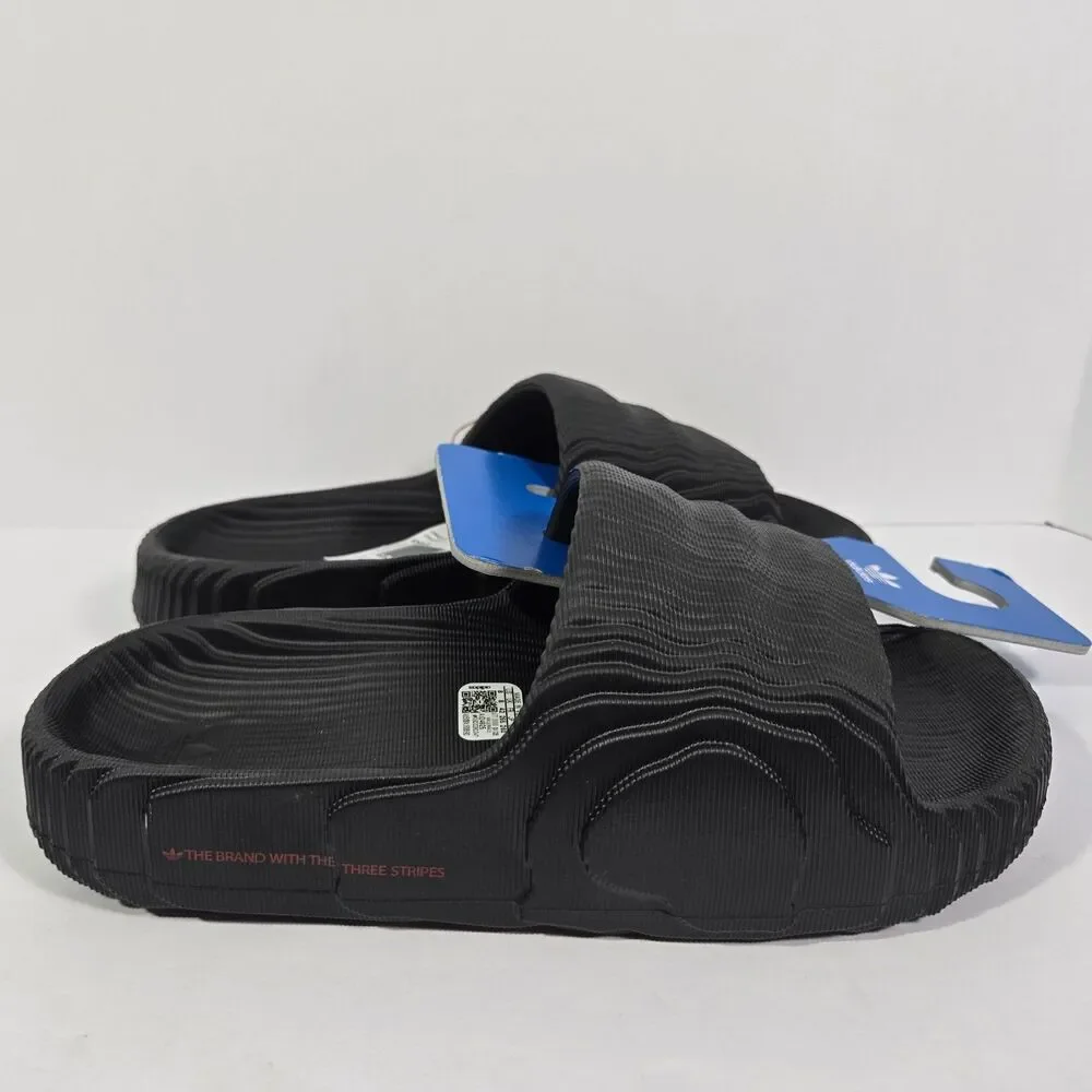 Adidas Adilette 22 Slides Black Scarlet‎ Slip On Sandals Mens Size 8 NEW ID4925